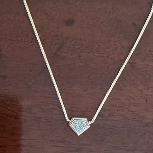 14K Gold Diamond Shaped Pave Diamond